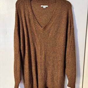 American Eagle Outfitters Tan V-Neck Sweater